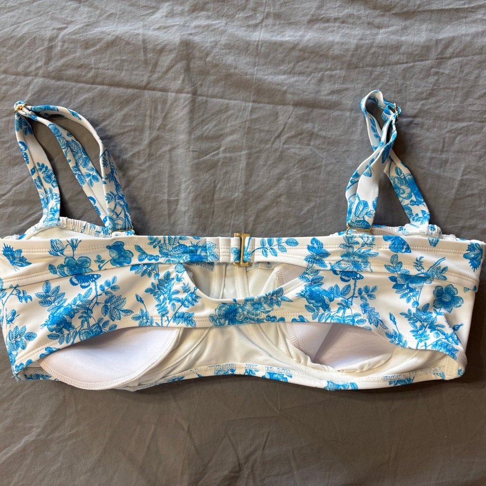 Floral Blue and White Bikini Top Size 18 - Picture 2 of 2